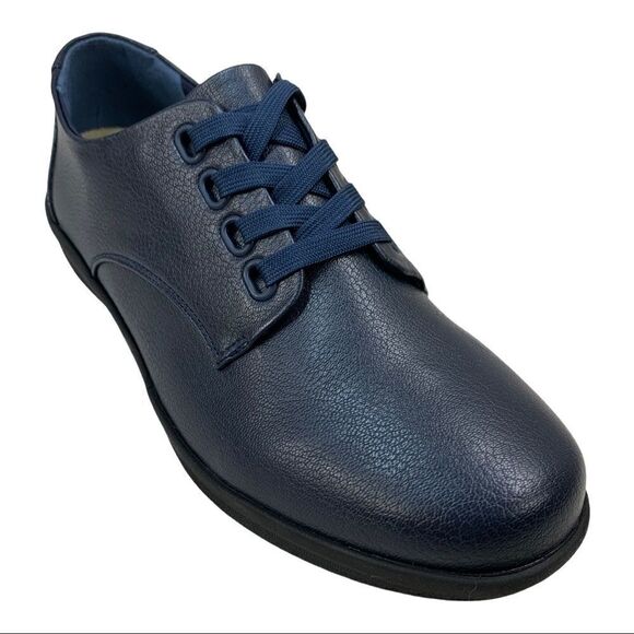 🔵NWT Comfortview Celinda Faux Leather Navy Blue Oxford Flat Loafers 7 W - Picture 1 of 8